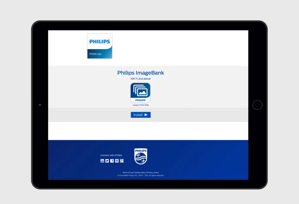 Imagen del instalador de la aplicacion Banco de Imágenes Phillips