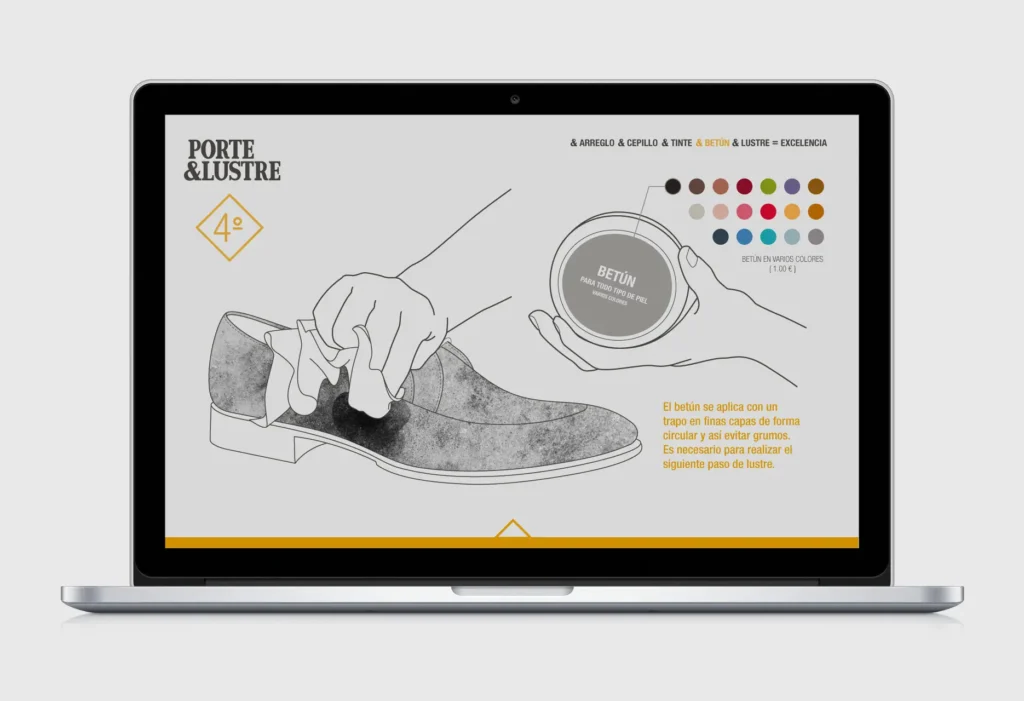 Pantalla de Betún de Calzado de la web PORTE&LUSTRE