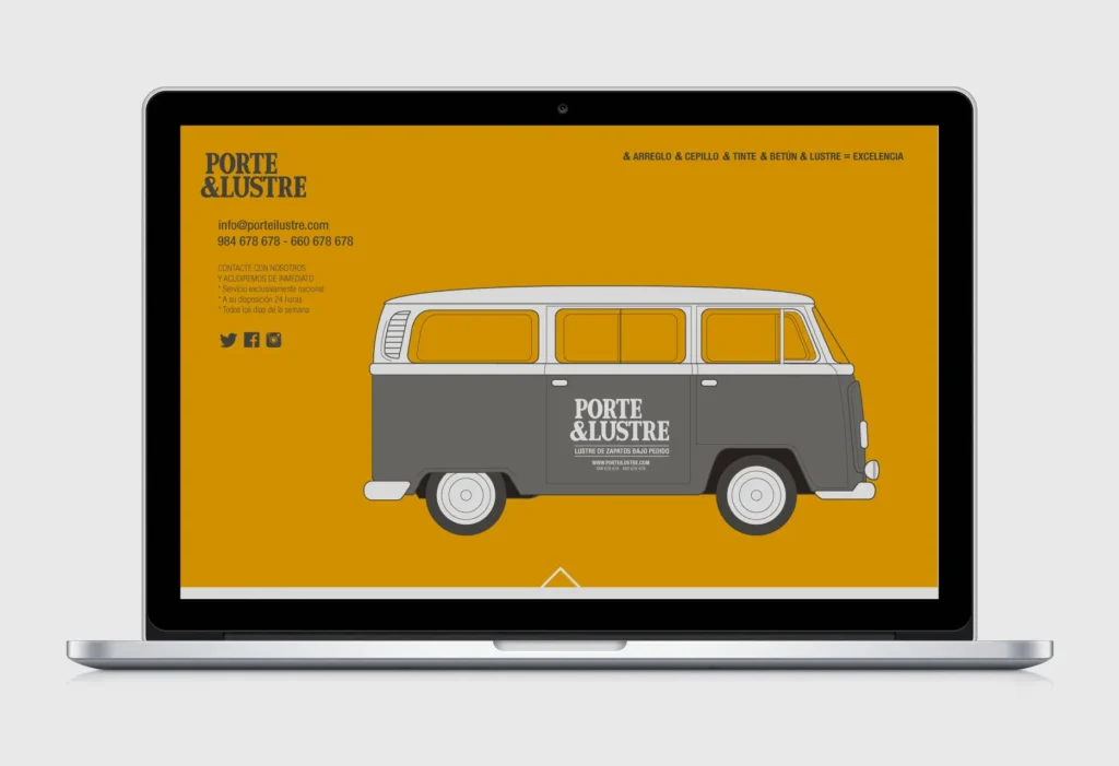 Pantalla de Contacto de la web PORTE&LUSTRE